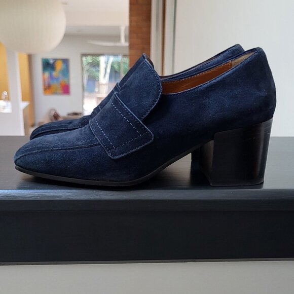 Aquatalia Weatherproof Loafer/Pump in Midnight Navy - Picture 4 of 7